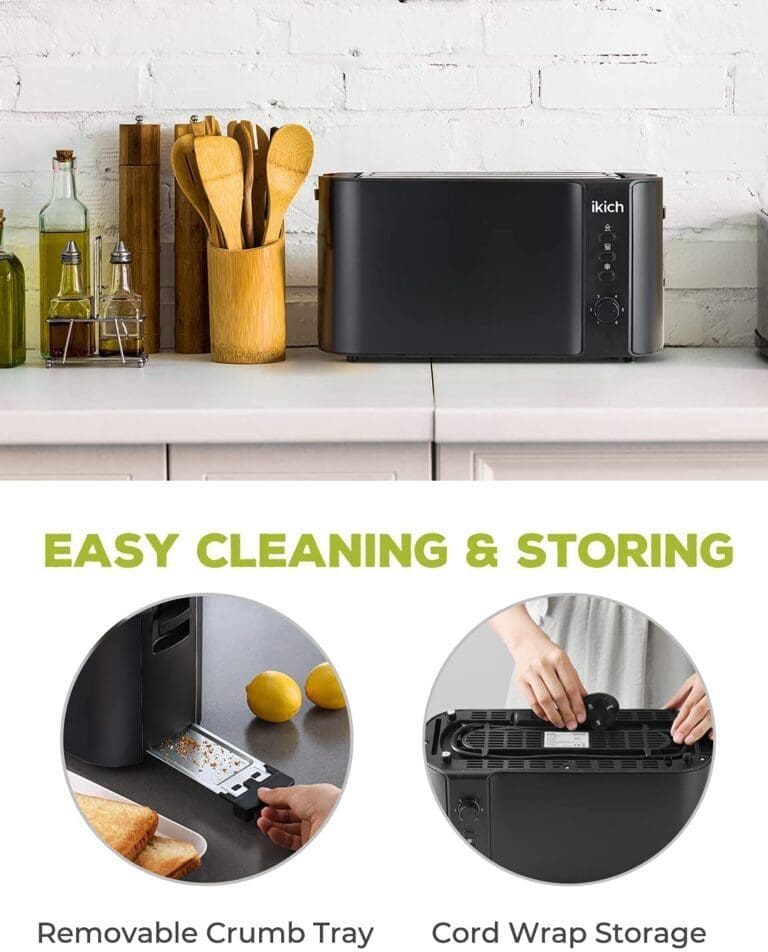 IKICH Toaster 2 Long Slot, Toaster 4 Slice Stainless Steel eGuriro