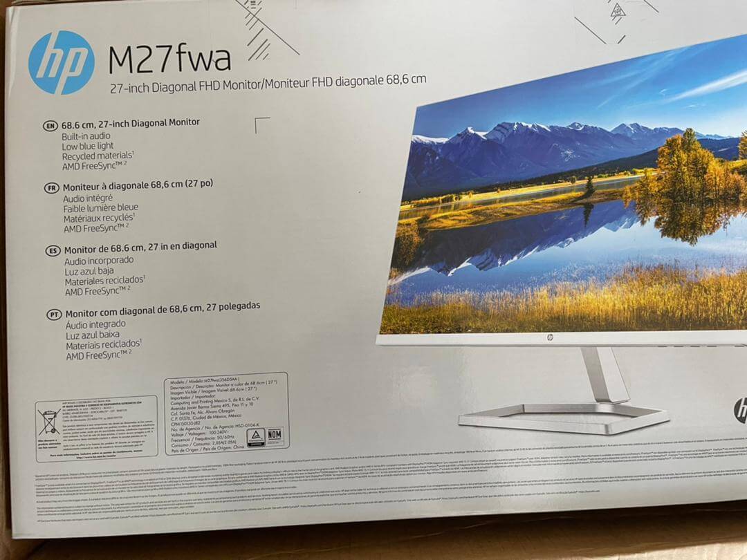 HP M27fwa Full HD 27 IPS LCD Monitor - White