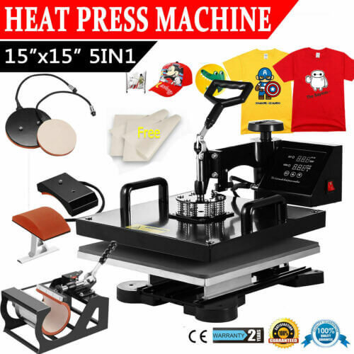 15x15 8in1 T-Shirt Heat Press Machine Transfer Sublimation Mug Hat Plate